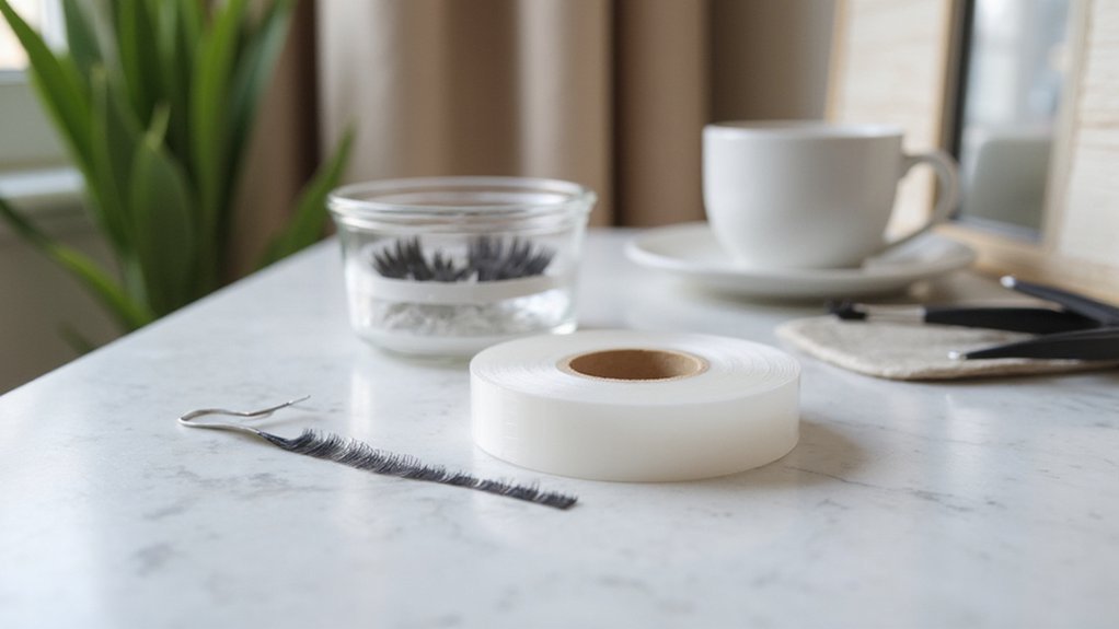 applying lash extension tape